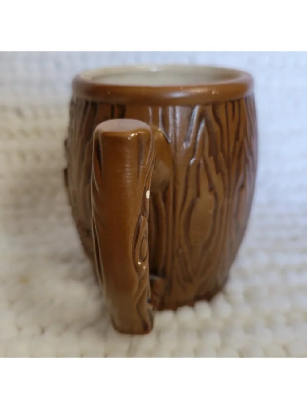Vintage Knott's Berry Farm Ceramic Mug 3D Raised design brown w/horse California